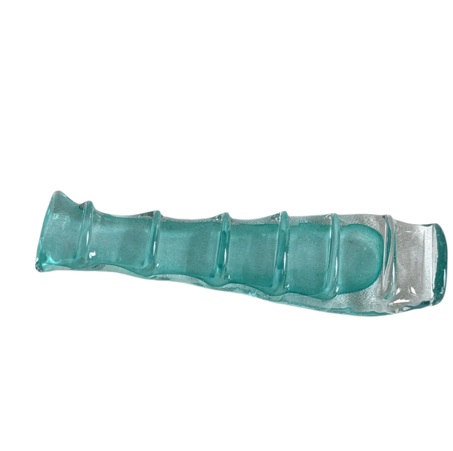 Blue Hand-Blown Glass Silverware Holder – Elegant Artisan Dining Decor