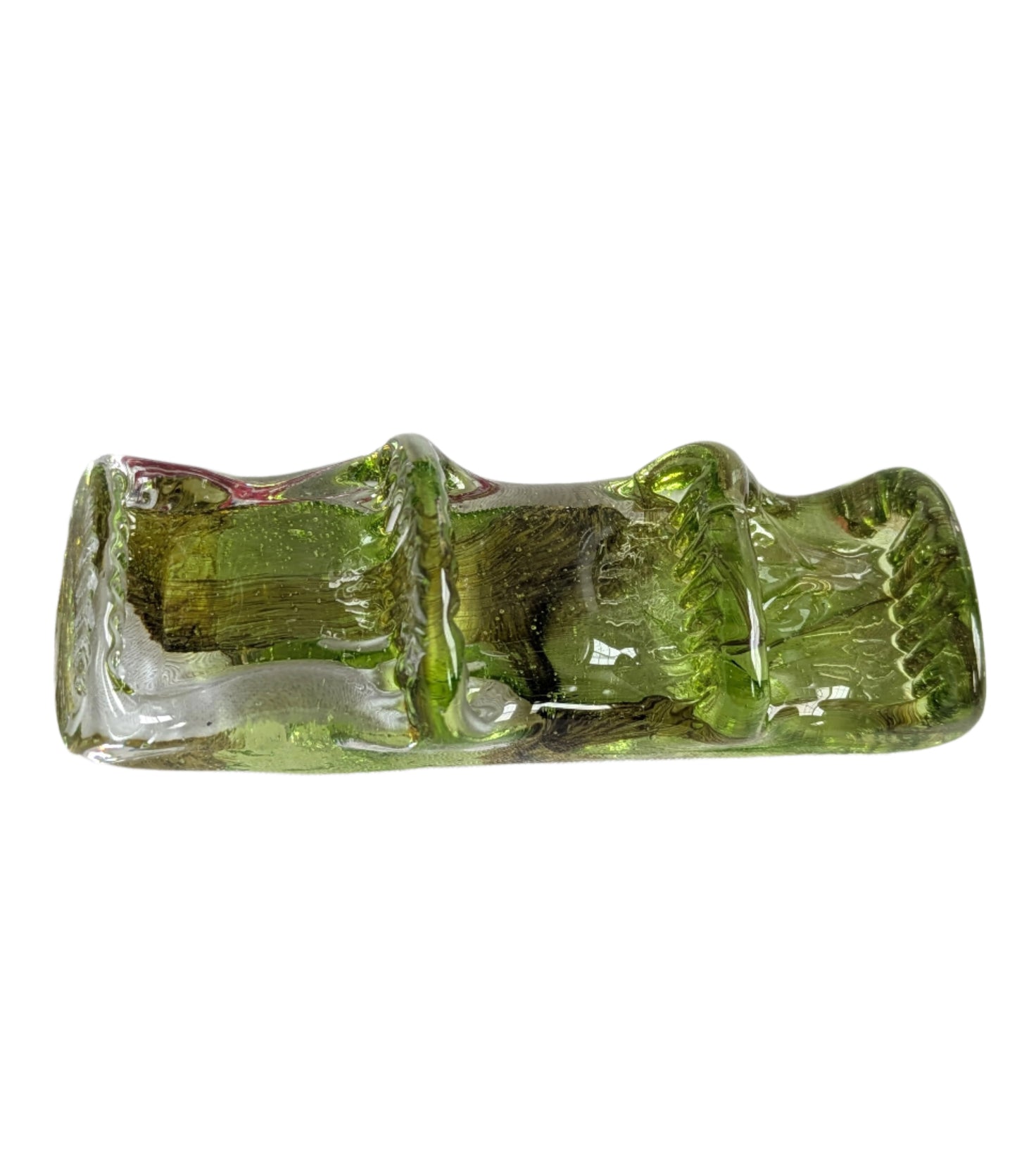 Light Green Hand-Blown Glass Silverware Holder – Elegant Artisan Dining Decor