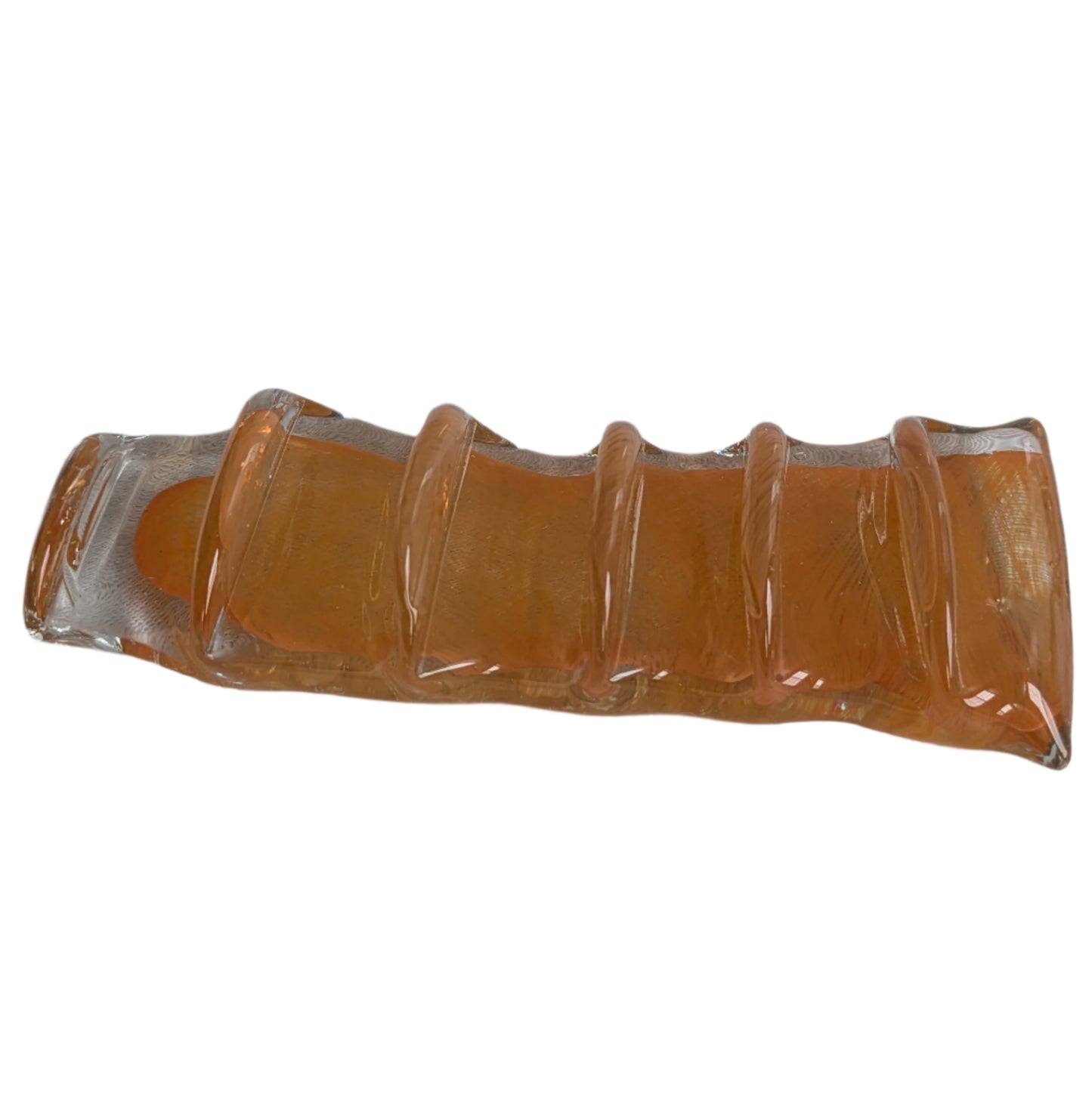 Orange Hand-Blown Glass Silverware Holder – Elegant Artisan Dining Decor