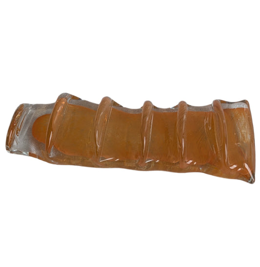 Orange Hand-Blown Glass Silverware Holder – Elegant Artisan Dining Decor