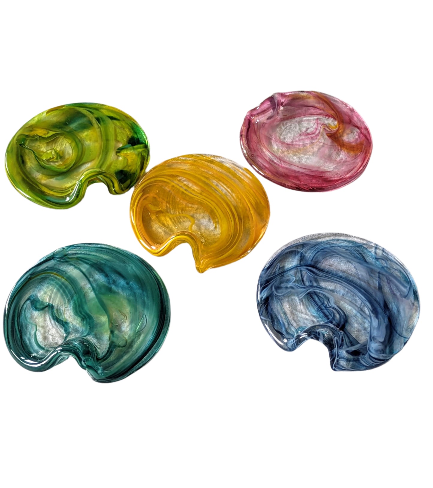 Yellow Hand-Blown Glass Wavy Tray – Artisan Decorative & Serving Dish